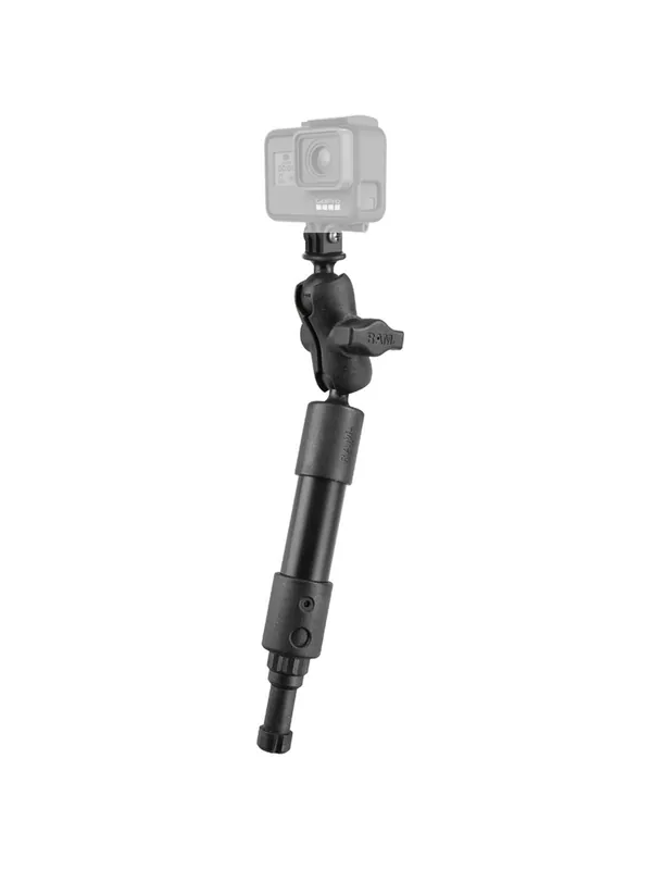 Versand Am Gleichen Tag RAM Mounts Verlängerungsarm für GoPro-Kameras mit Spline Post Adapter - Kunststoffrohr, (ca. 100 mm), Endstück mit Kugel, kurzer Verbindungsarm, GoPro