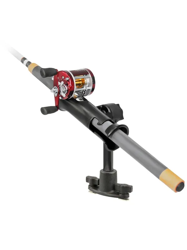 Aktuell RAM Mounts Tube Jr. Angelruten-Halterung mit Doppel-T-Slot für Track-Systeme - Verbundstoff, Spline-Post ca. 150 mm, Ratchet-System