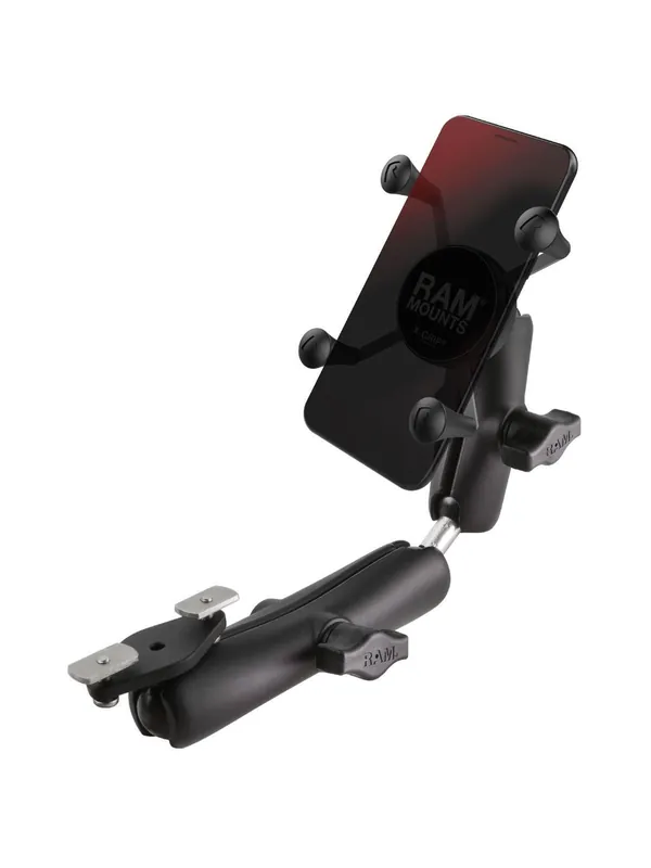 Zertifiziert RAM Mounts X-Grip Smartphone-Halterung (bis 82,6 mm Breite) für Rollstühle - B-Kugel (1 Zoll), Diamond-Adapter (Trapez) für Armlehne