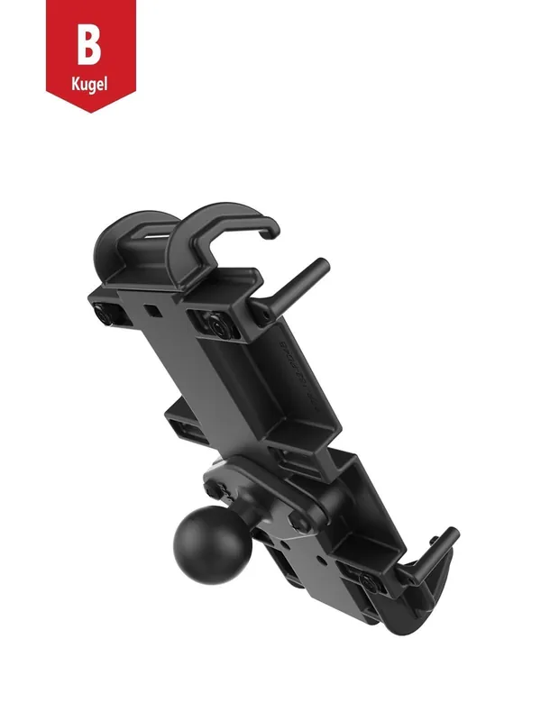 Preisknaller RAM Mounts Quick-Grip™ XL Universal Halteschale für große Smartphones - mit Diamond-Basisplatte (Trapez), B-Kugel (1 Zoll), Schrauben-Set