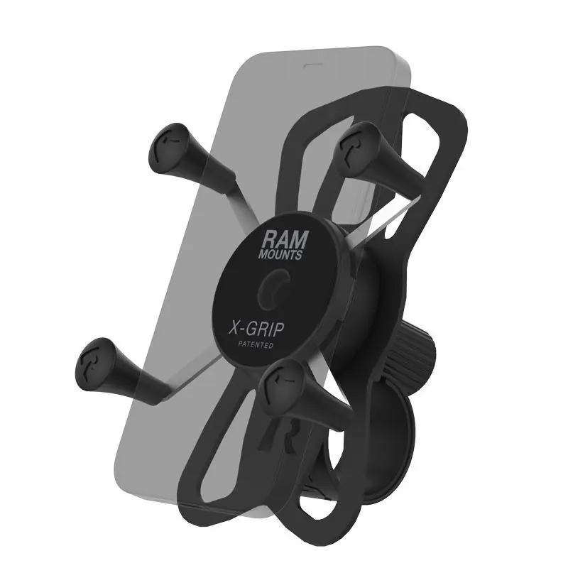 Echt RAM Mounts X-Grip Lenker-Halterung für Smartphones bis 82,5 mm Breite - mit Tough-Strap-Basis (Verbundstoff)