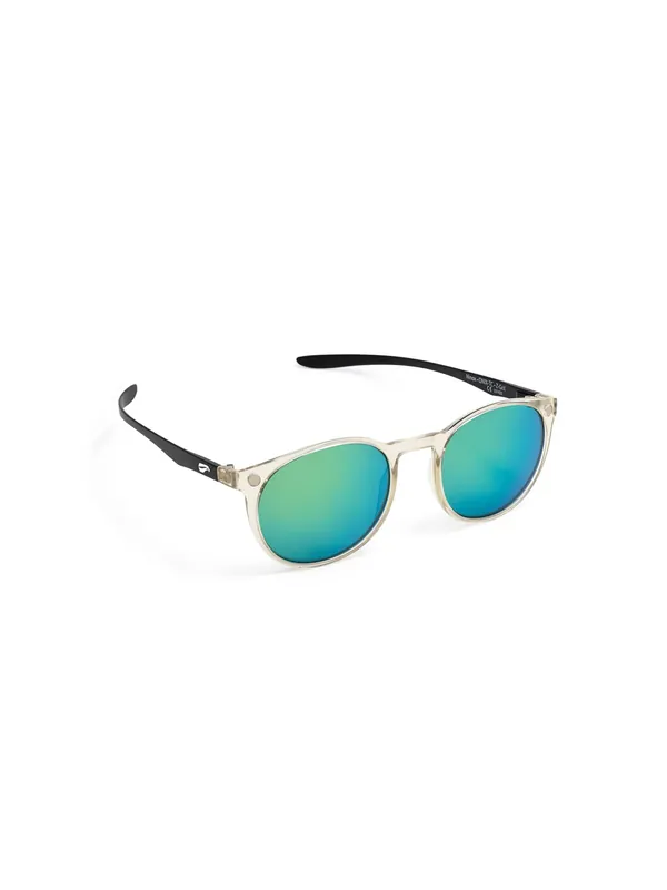 Flying Eyes Sonnenbrille Ninox - Rahmen durchsichtig, Bügel matt schwarz, Linsen Smaragdfarben (verspiegelt) Garantierte Lieferung