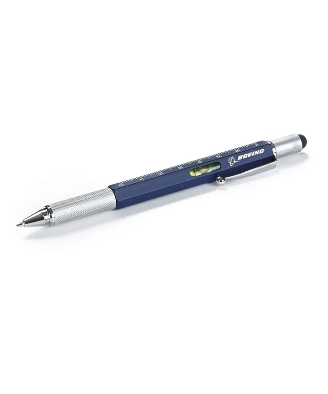Boeing 4-in1 Multifunktions-Kugelschreiber - blau, mit Wasserwaage und Lineal Jetzt Kaufen