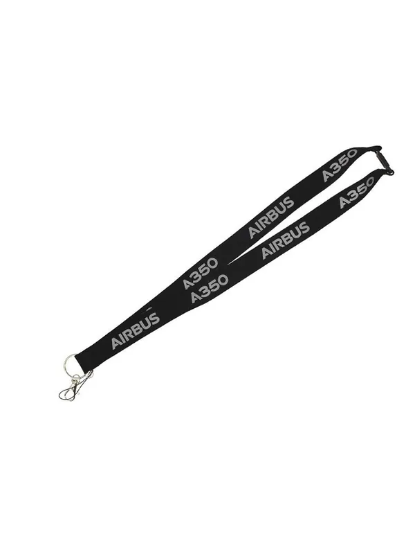 Begrenztes Angebot Airbus A350 Lanyard (breit) - schwarz/silberfarben