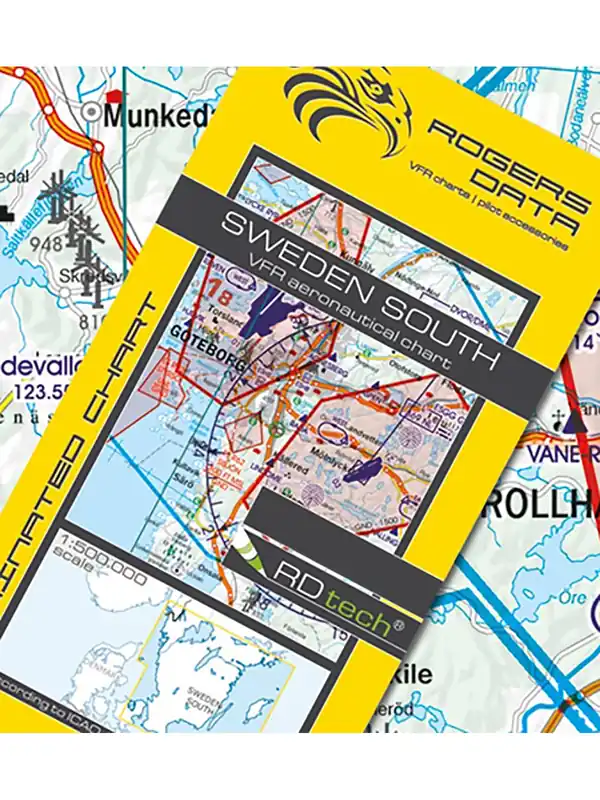 Schweden Süd - Rogers Data VFR Karte, 1:500.000, laminiert, gefaltet, 2025 Top-Seller