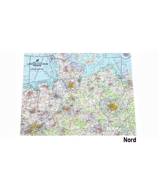 Wandkarte ICAO Deutschland 2026 - Nord, foliert, plano, 1:500.000 Sichere Zahlung