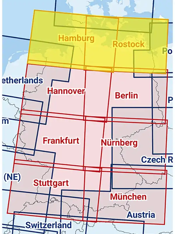 Rabatt Hamburg / Rostock 2026 - Zusammengesetzte ICAO Karte mit Folie