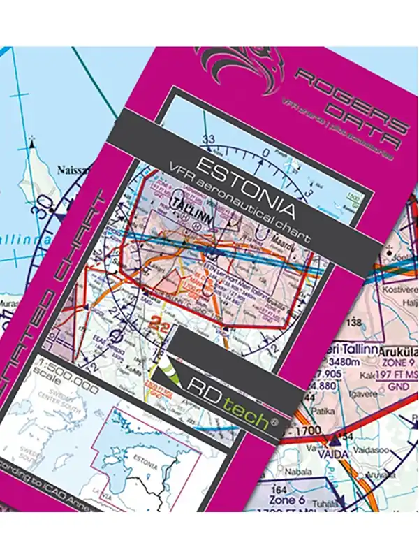 Jetzt Kaufen Estland 2026 - Rogers Data VFR Karte, 1:500.000, laminiert, gefaltet