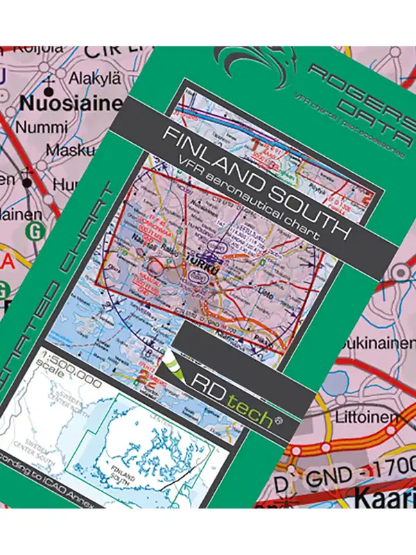 Finnland Süd 2026 - Rogers Data VFR Karte, 1:500.000, laminiert, gefaltet Preisreduziert
