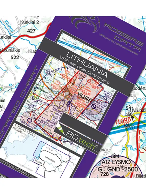 Litauen 2026 - Rogers Data VFR Karte, 1:500.000, laminiert, gefaltet Sale