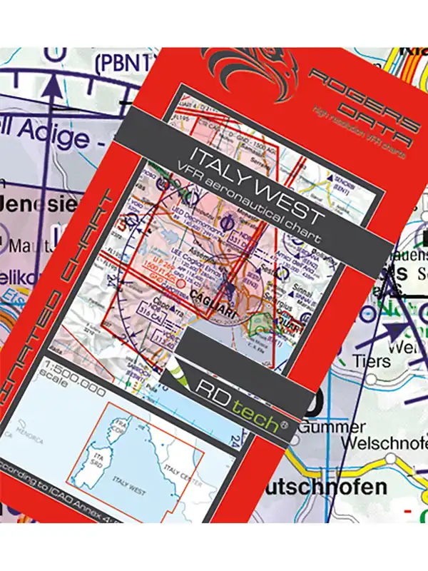 Finale Aktion Italien West 2026 - Rogers Data VFR Karte, 1:500.000, laminiert, gefaltet