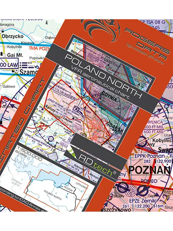 Polen Nord 2026 - Rogers Data VFR Karte, 1:500.000, laminiert, gefaltet Meistverkauft