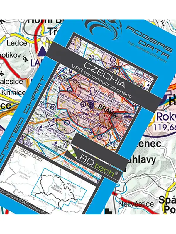 Neu Im Sortiment Tschechien 2026 - Rogers Data VFR Karte, 1:500.000, laminiert, gefaltet