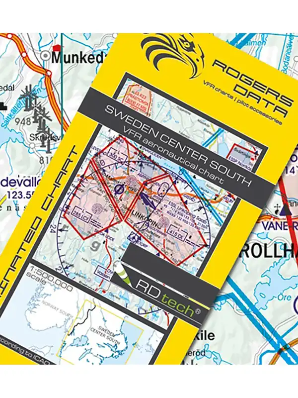 Schweden Mitte Süd 2026 - Rogers Data VFR Karte, 1:500.000, laminiert, gefaltet Kracherpreis