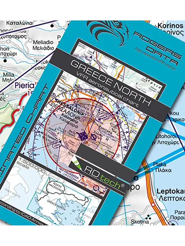 Super-Preis Griechenland Nord 2026 - Rogers Data VFR Karte, 1:500.000, laminiert, gefaltet