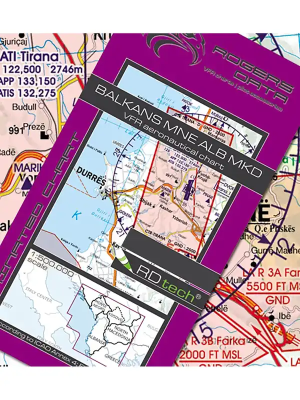 Top-Seller Balkan 2026 - Rogers Data VFR Karte, 1:500.000, laminiert, gefaltet