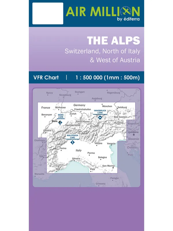The Alps 2026 - Air Million Zoom VFR-Karte 1:500.000, gefaltet Finale Aktion