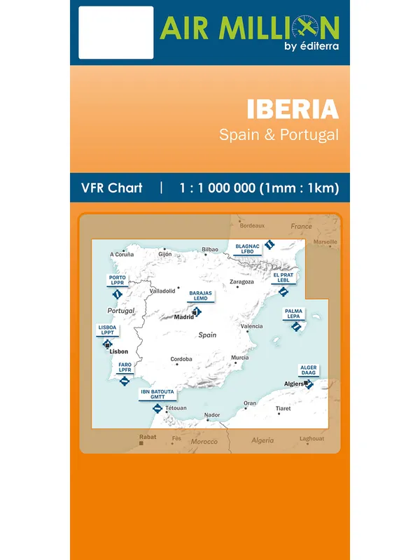 Iberia 2026 - Air Million VFR-Karte 1:1.000.000, gefaltet Expressversand