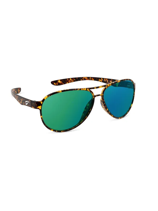 Echt Flying Eyes Sonnenbrille Cooper Narrow - Gestell Electric Tortoise, Linsen smaragdfarben (verspiegelt)