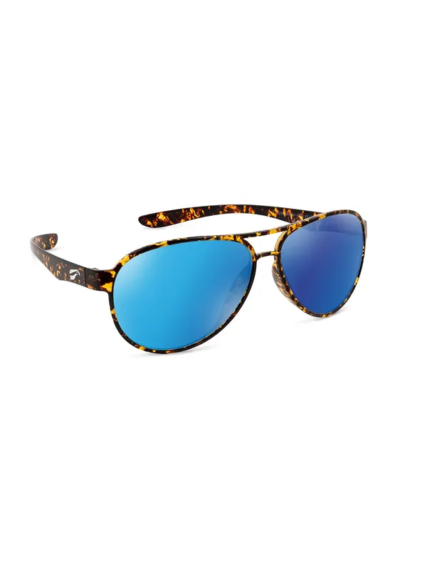 Markenprodukt Flying Eyes Sonnenbrille Cooper Narrow - Gestell Electric Tortoise, Linsen saphirblau (verspiegelt)