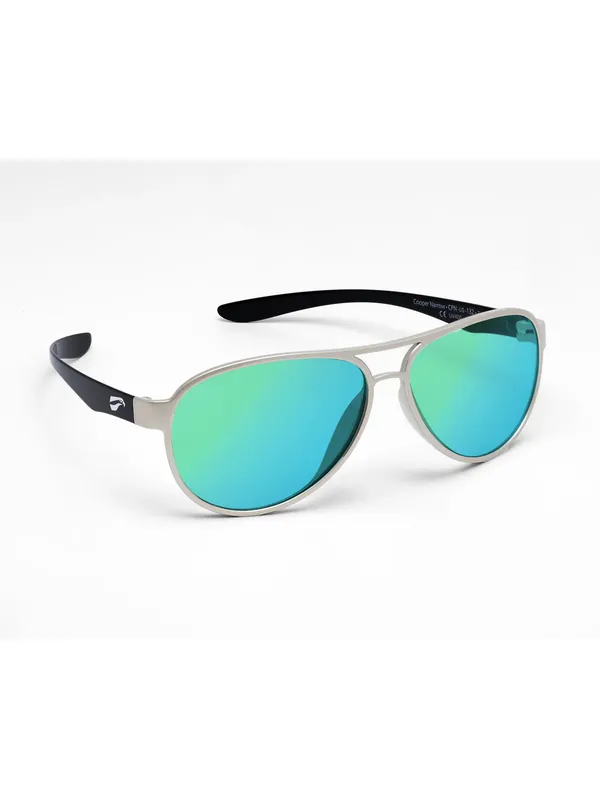 Solange Der Vorrat Reicht Flying Eyes Sonnenbrille Cooper Narrow - Rahmen leicht goldfarben, Bügel schwarz, Linsen smaragdfarben (verspiegelt)
