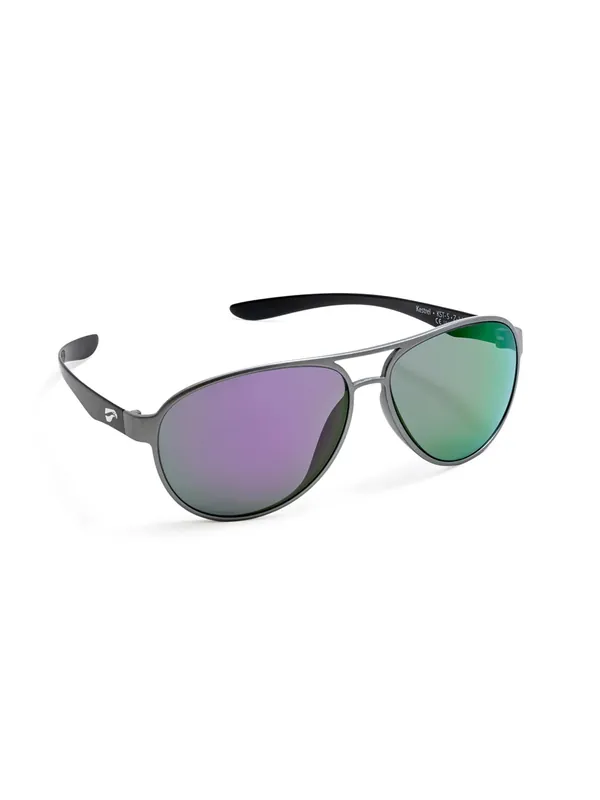 Sale Flying Eyes Sonnenbrille Cooper Narrow - Rahmen silberfarben, Bügel schwarz, Linsen amethystfarben (verspiegelt)