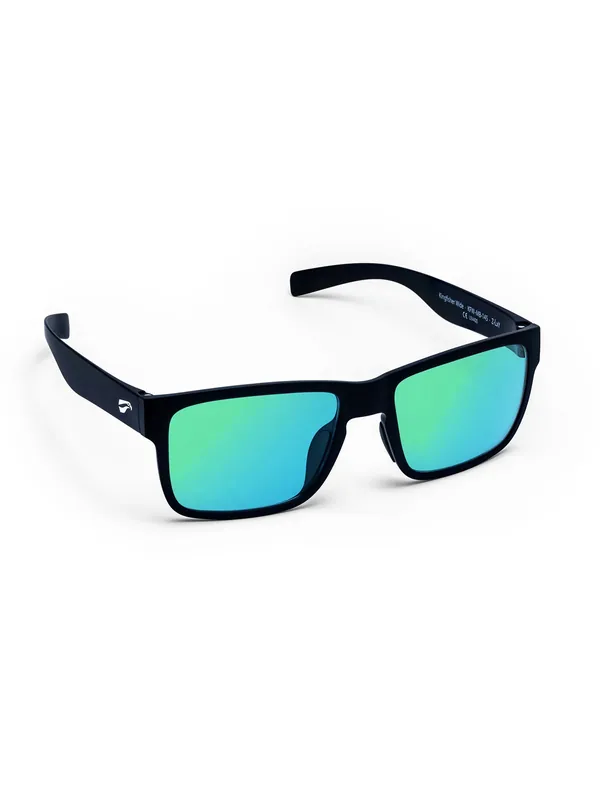 Flying Eyes Sonnenbrille Kingfisher Wide - Gestell matt schwarz, Linsen smaragdfarben (verspiegelt) Preisreduziert