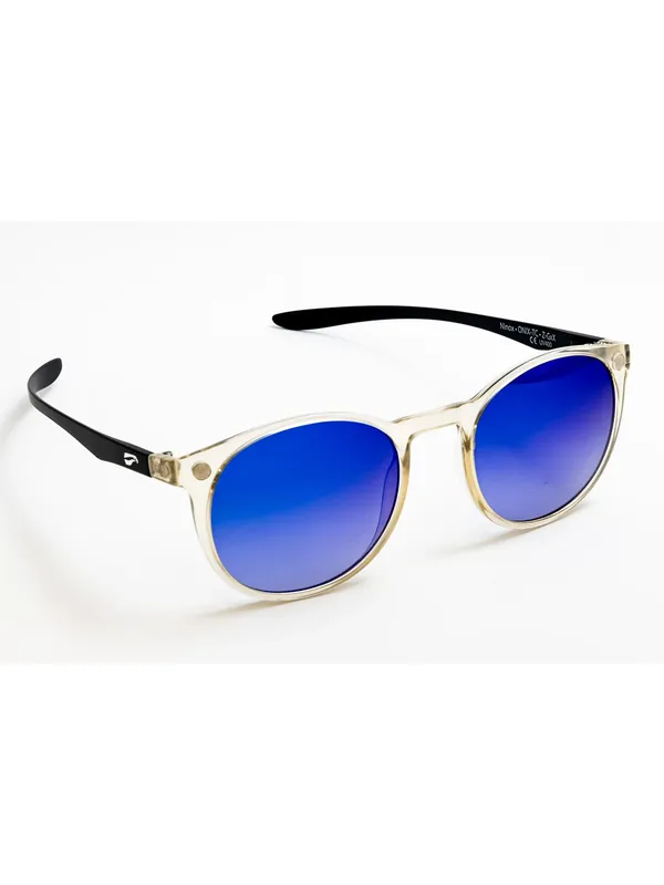 Direkt Vom Hersteller Flying Eyes Sonnenbrille Ninox - Rahmen klar, Bügel schwarz, Linsen saphirblau (Verlauf, verspiegelt)
