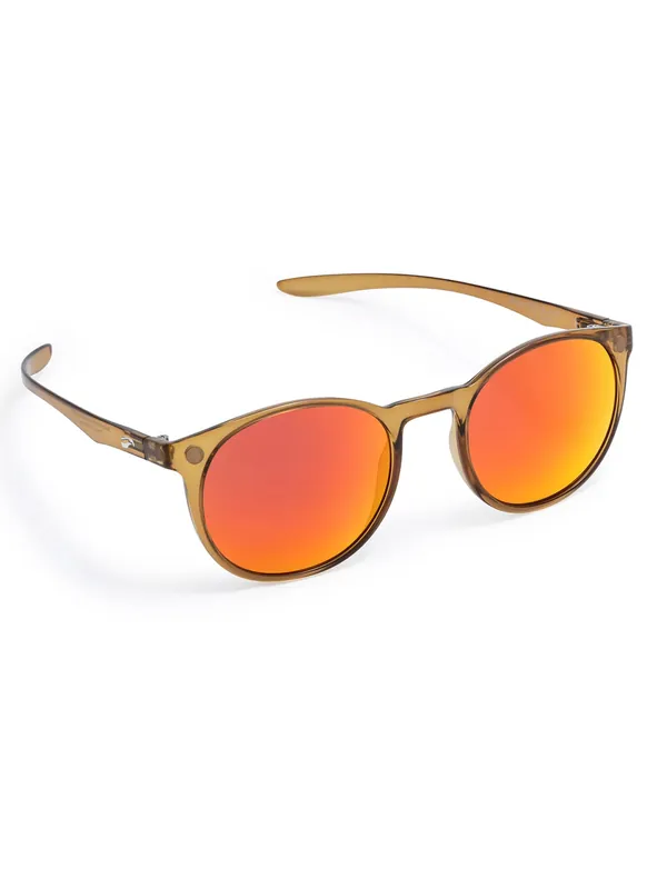 Abverkauf Flying Eyes Sonnenbrille Ninox Narrow - Gestell honigbraun, Linsen rosenfarben (verspiegelt)