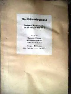 Gerätebeschreibung Tastgerät, Fernschreiber Teletron TG 44 E Mega-Angebot