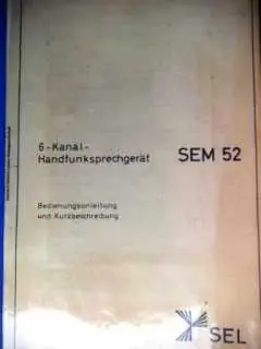 SEL Handfunksprechgerät SEM 52 Bedienungsanleitung Sonderangebot