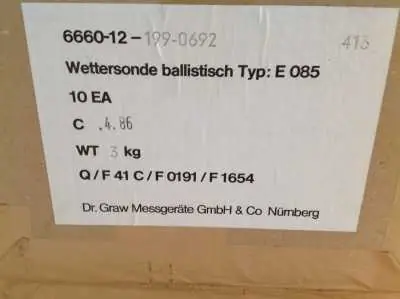 Super-Preis Wettersonde Typ E 085 Nr. 413