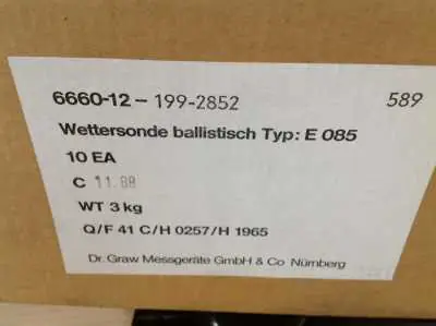Wettersonde Typ E 085 Nr.589 Kracherpreis