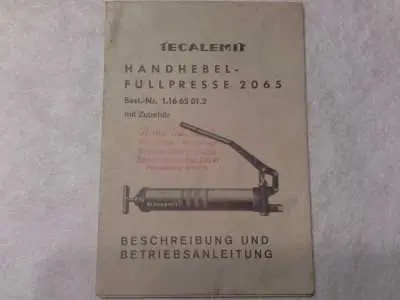Neuheit Tecalemit Handhebel-Füllpresse 2065