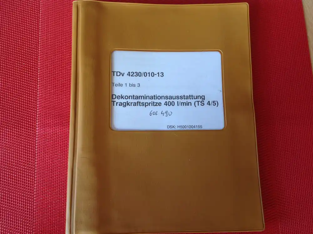 Sofort Bestellen Dekontaminationsausstattung Tragkraftspritze 400 l/min (TS 4/5) TDv 4230/010-13