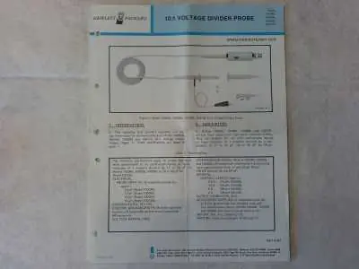 Nur Für Kurze Zeit Hewlett Packard 10:1 Voltage Divider Probe Modell 10004/5/6/12B