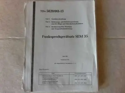 Funksprechgerätesatz SEM 35, TDv 5820/061-13 Neu