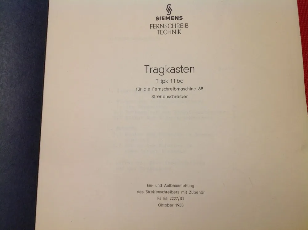 Tragkasten T tpk 11 bc für die Fernschreibmaschine 68 Streifenschreiber Begrenztes Angebot