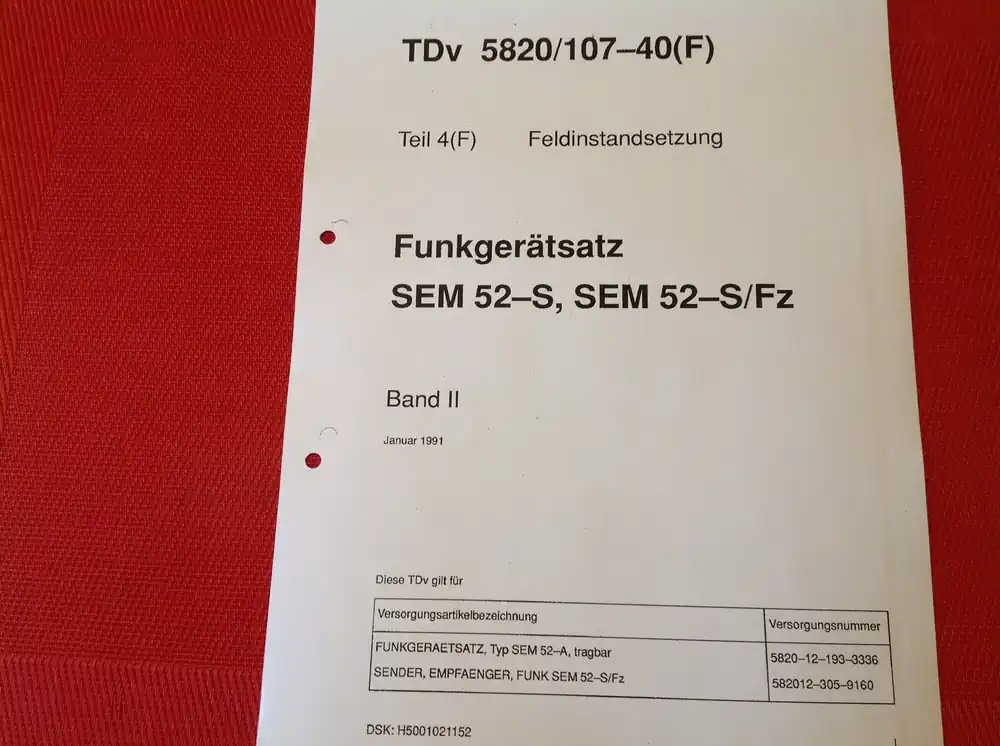 Funkgerätesatz SEM 52-S, SEM 52-S/Fz, TDv 5820/107-40 Mega-Angebot