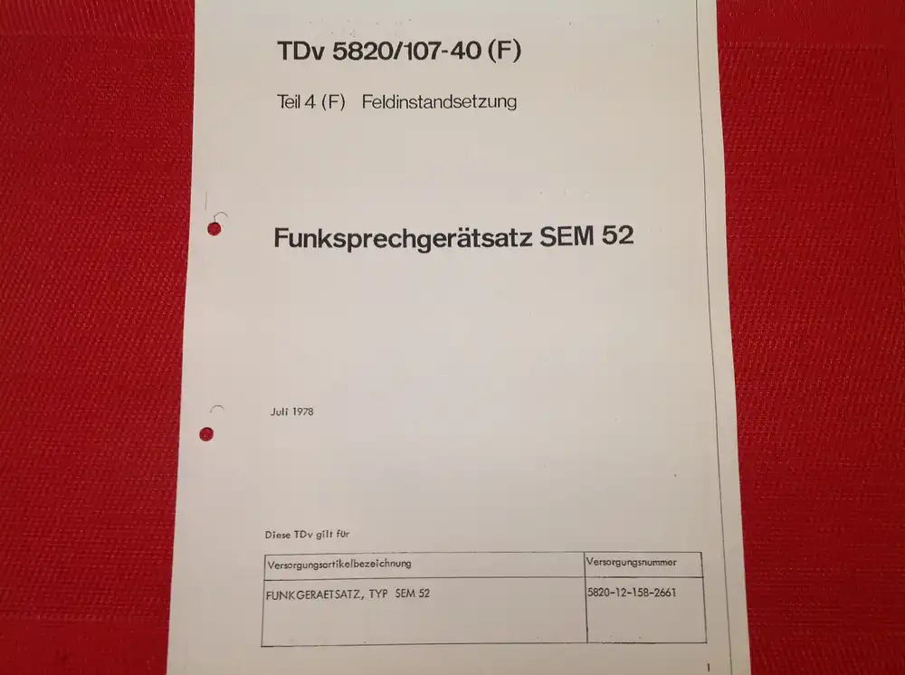 Rabatt Funksprechgerätesatz SEM 52, TDv 5820/107-40 (F)