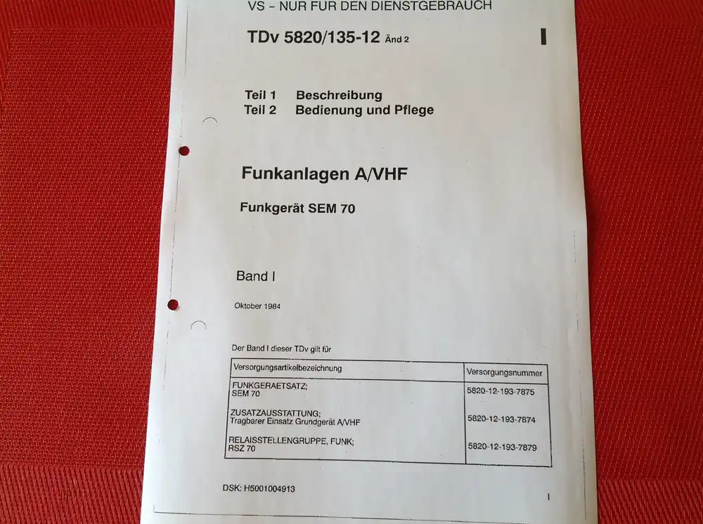 Funkanlagen A/VHF Funkgerät SEM 70, TDv5820/135-12 Neu Im Sortiment