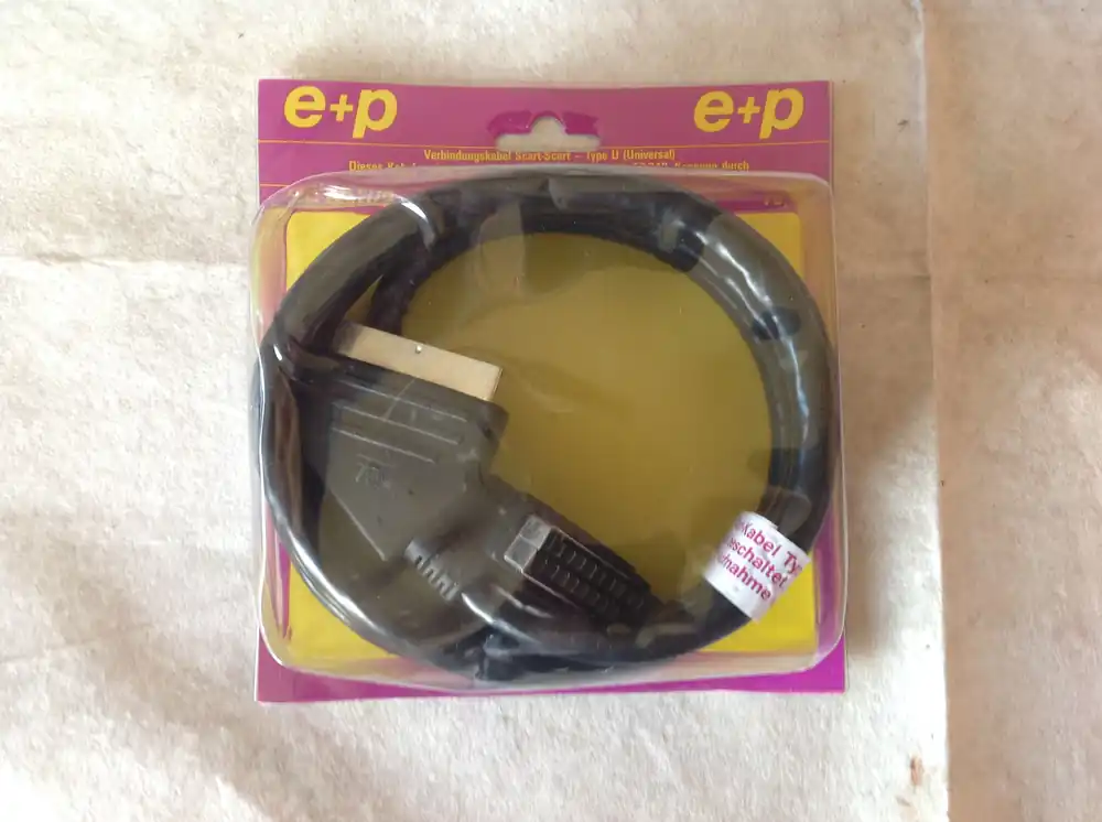 Markenprodukt E+P Scartkabel VC 83U/2 mit 2 x Scart-Anschluß - Länge 2m