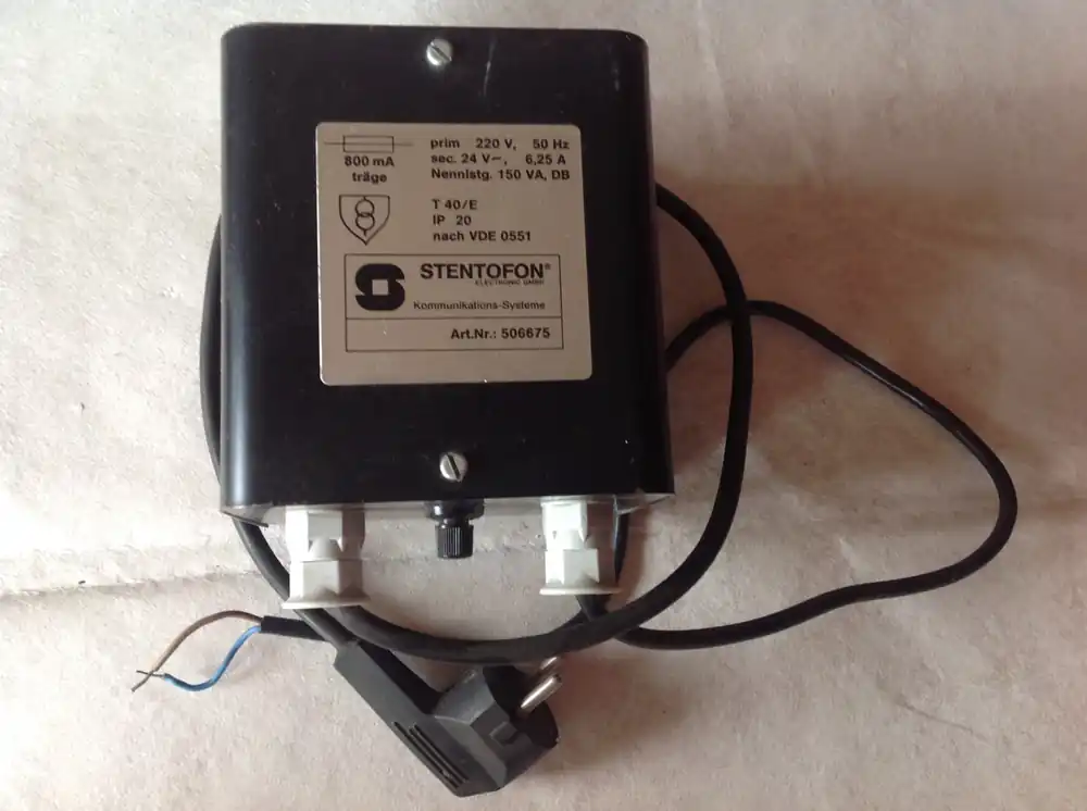 Zertifiziert Stentofon Trafo T 40/E