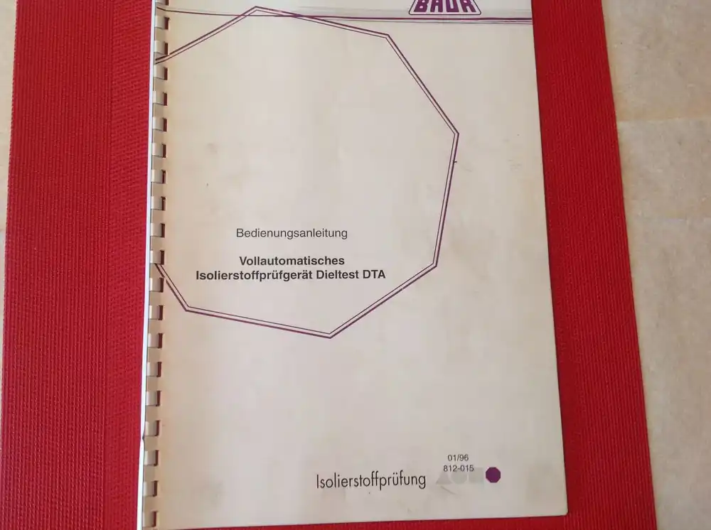 Baur Vollautomatisches Isolierstoffprüfgerät Dieltest DTA Neu