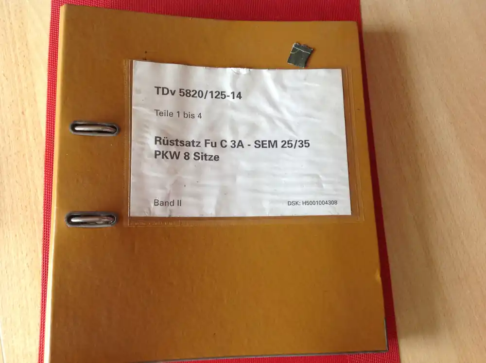 Rüstsatz Fu C3A-SEM 25/35 PKW 8 Sitze Band II Teile 1 - 4, TDv 5820/125-14 Versand Am Gleichen Tag