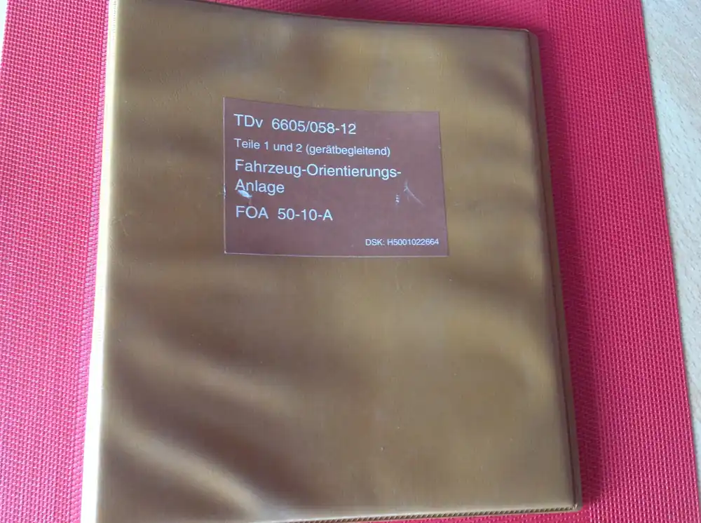 Fahrzeug-Orientierungsanlage FOA 50-10-A Teile 1 und 2, TDv 6605/058-12 Kracherpreis