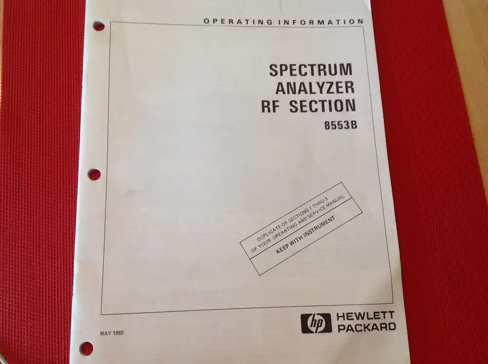 Hewlett Packard Spectrum Analyser RF-Section 8553B Zertifiziert