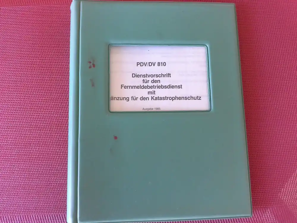 Dienstvorschrift für den Fernmeldebetriebsdienst mit Ergänzung für den Katastrophenschutz, PDV/DV 810 Neuheit