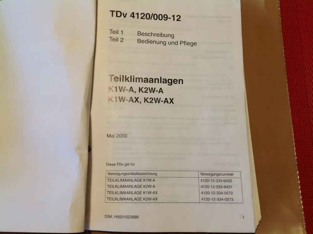 Sonderaktion Teilklimaanlagen K1W-A, K2W-A, K1W-AX, K2W-AX, TDv 4120/009-12