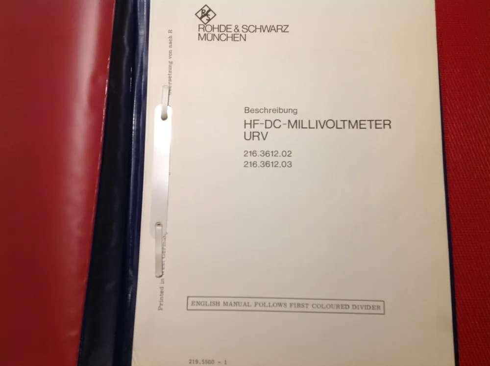 Highlight Rohde & Schwarz HF-DC-Millivoltmeter URV